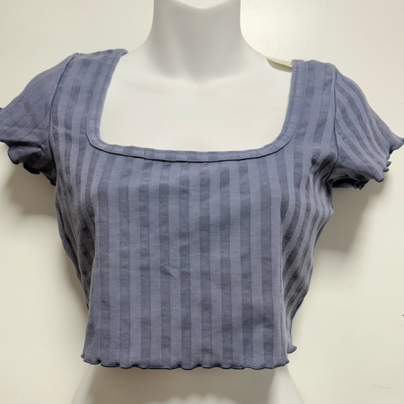 Aerie Lavender Striped Blouse - Picture 1 of 5